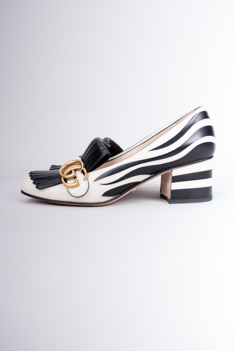 Gucci 2017 GG Marmont Fringed Zebra Appliqué Loafers – Recess