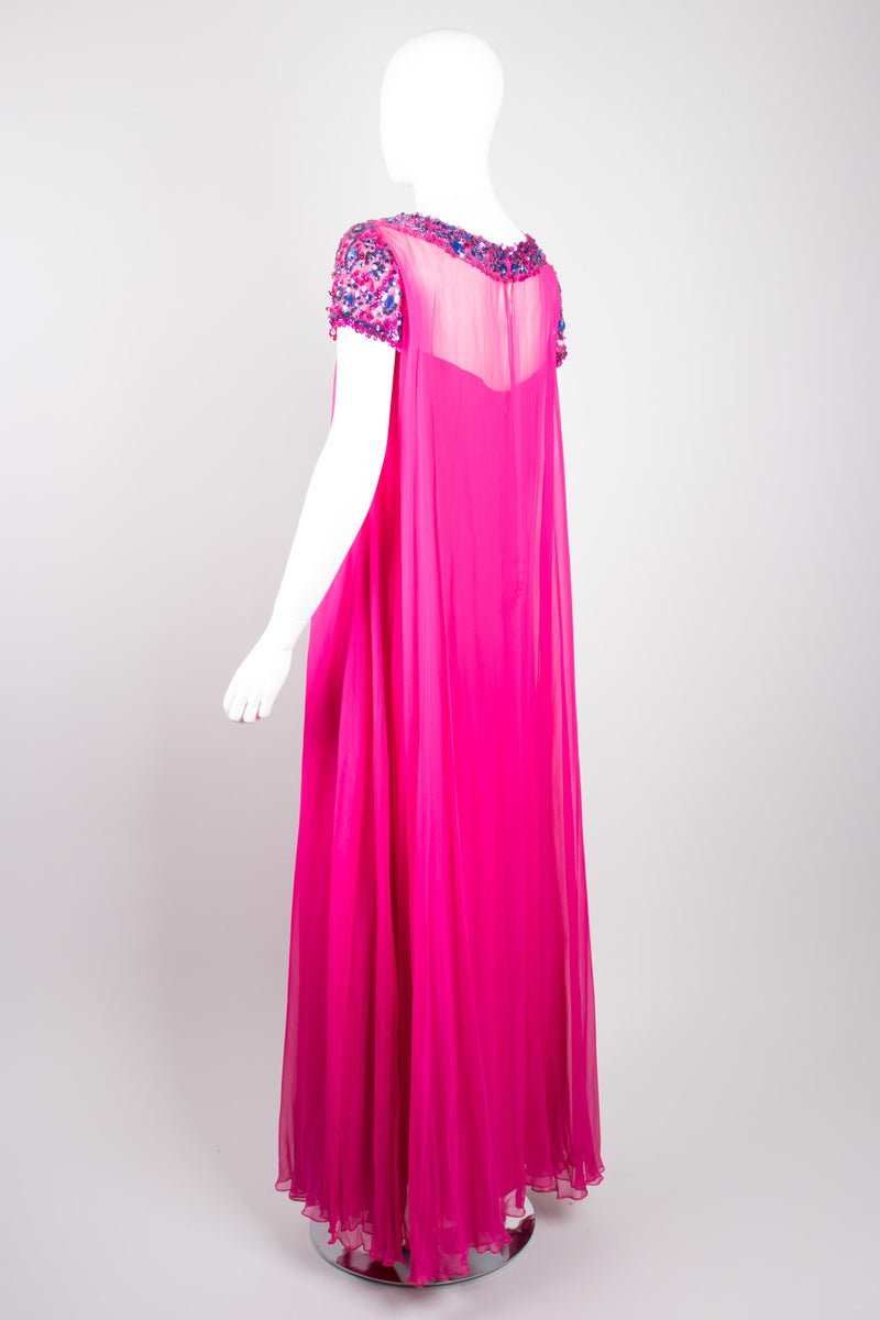 Malcolm Starr Vintage Silk Chiffon Sequin Maternity Trapeze Gown
