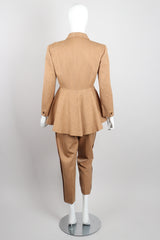 Issey Miyake Wool Cropped Waterfall Tuxedo Jacket & Pant Suit Set