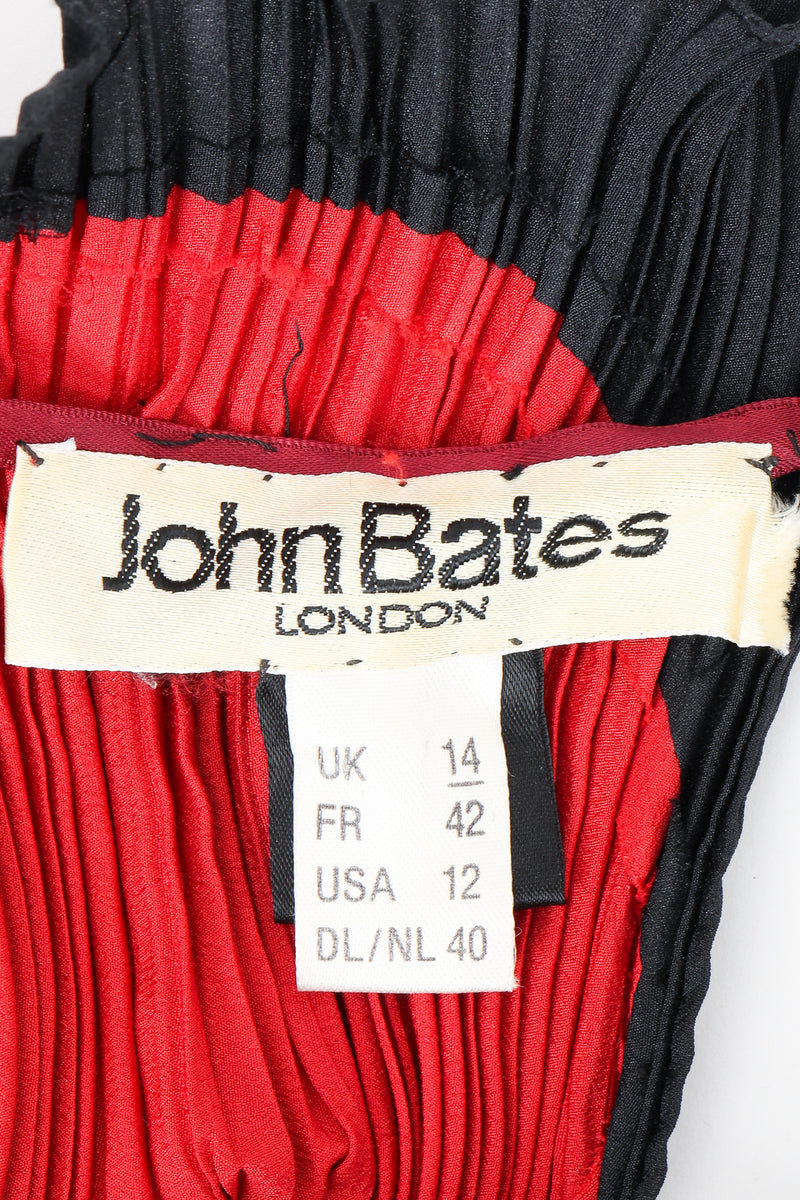 Vintage John Bates Pleated Graphic Print Dress Label at Recess