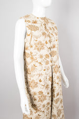 Vintage Junior Sophisticates Rockstar Gold Floral Brocade Vest & Pant Set Recess Los Angeles LA