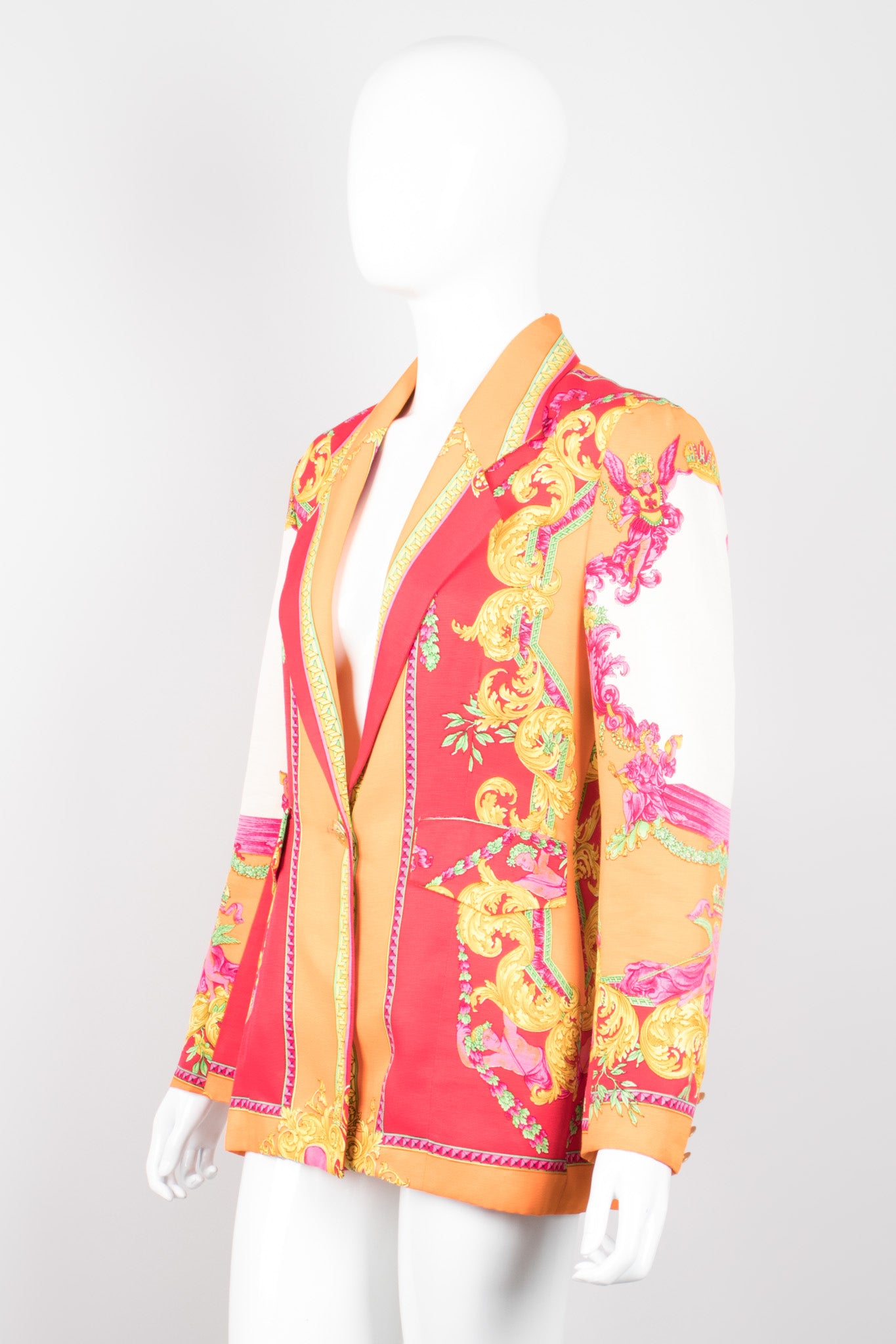 Marina Sitbon Pour Kamosho 90s Baroque Print Blazer Jacket