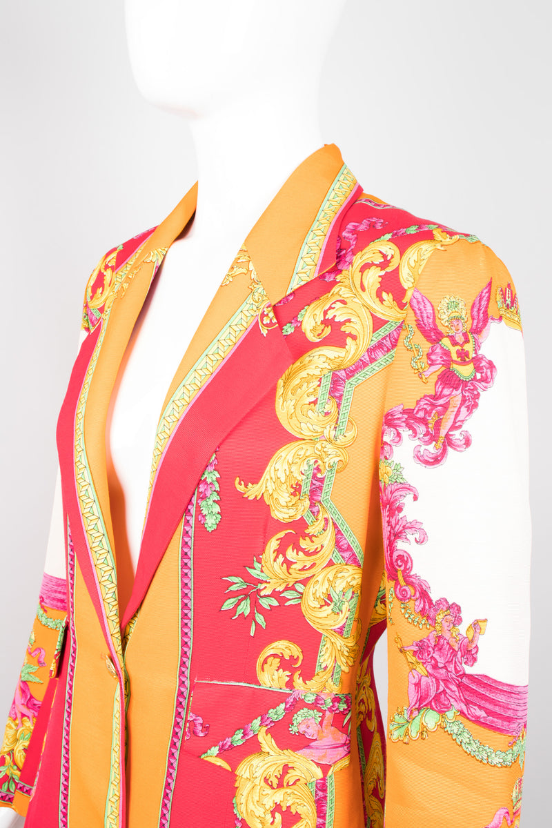 Marina Sitbon Pour Kamosho 90s Baroque Print Blazer Jacket