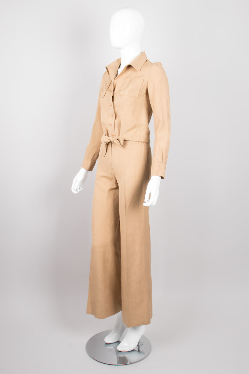 Alan Austin Safari Khaki Jacket & Pant Suit Set