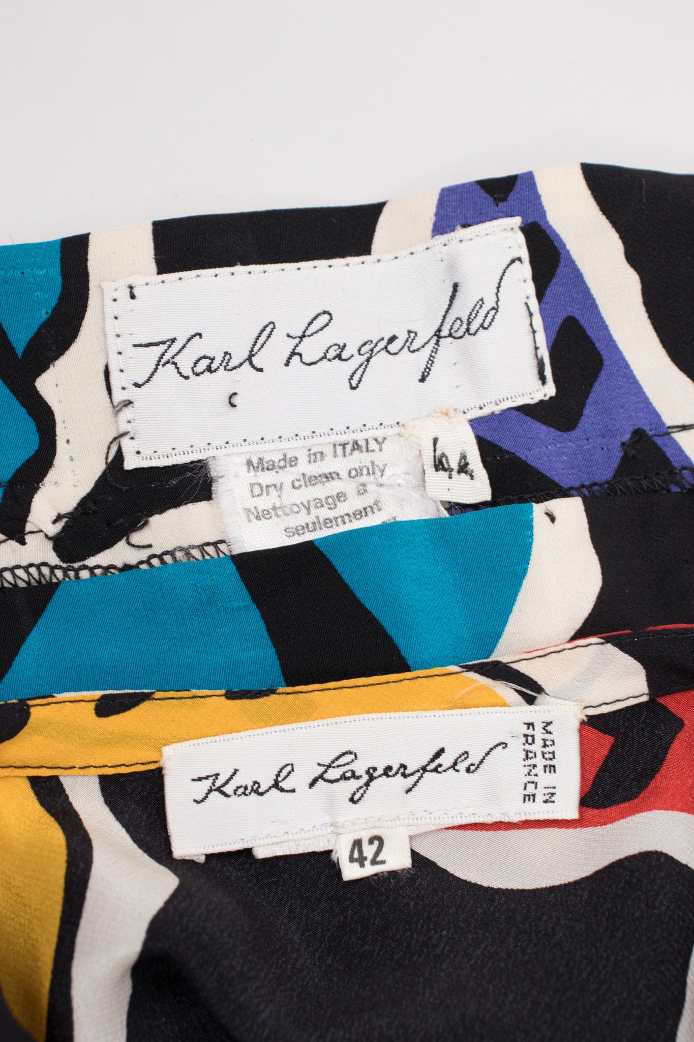 Karl Lagerfeld 90s Seashell Silk Print Top & Pant Set
