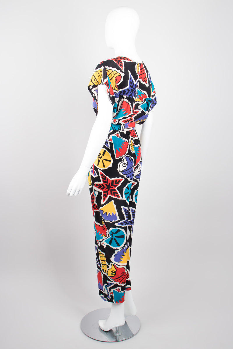 Karl Lagerfeld 90s Seashell Silk Print Top & Pant Set