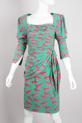 Emanuel Ungaro Parallèle Ruched Lip Print Dress