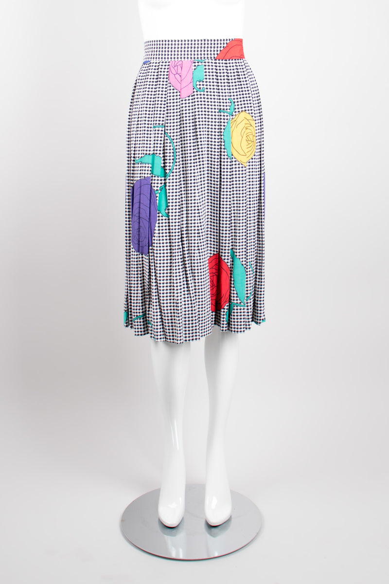 Mondi Vintage Rose Houndstooth Print Top & Skirt Set