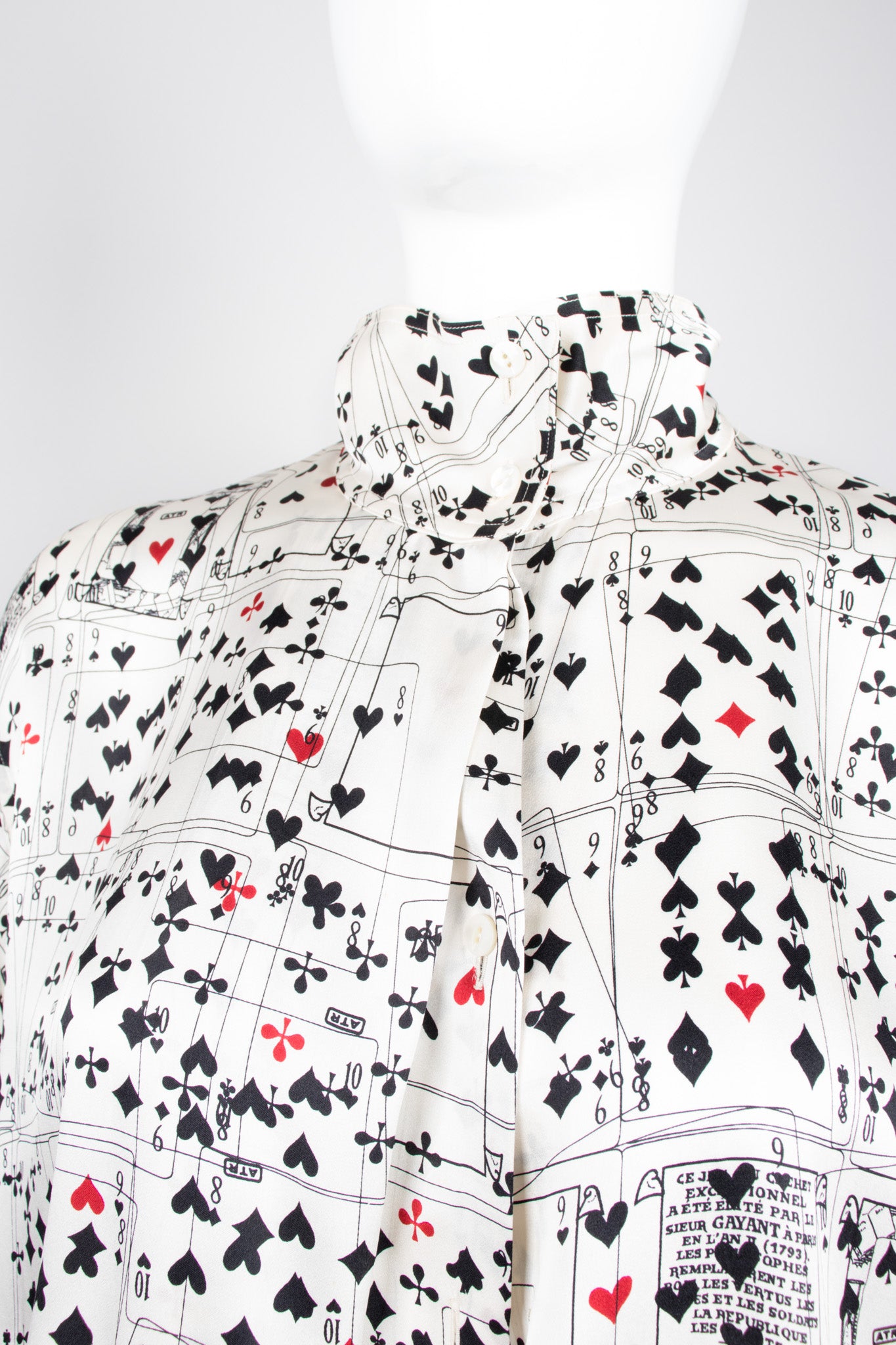 Salvatore Ferragamo Vintage Decked Out Playing Card Silk Shirt