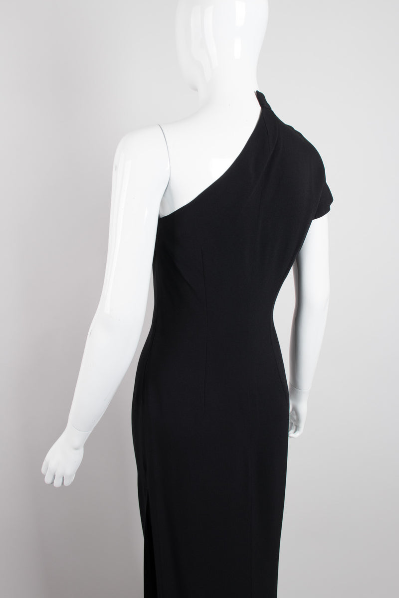 Moschino Asymmetrical One-Shoulder Cheongsam Sheath Dress