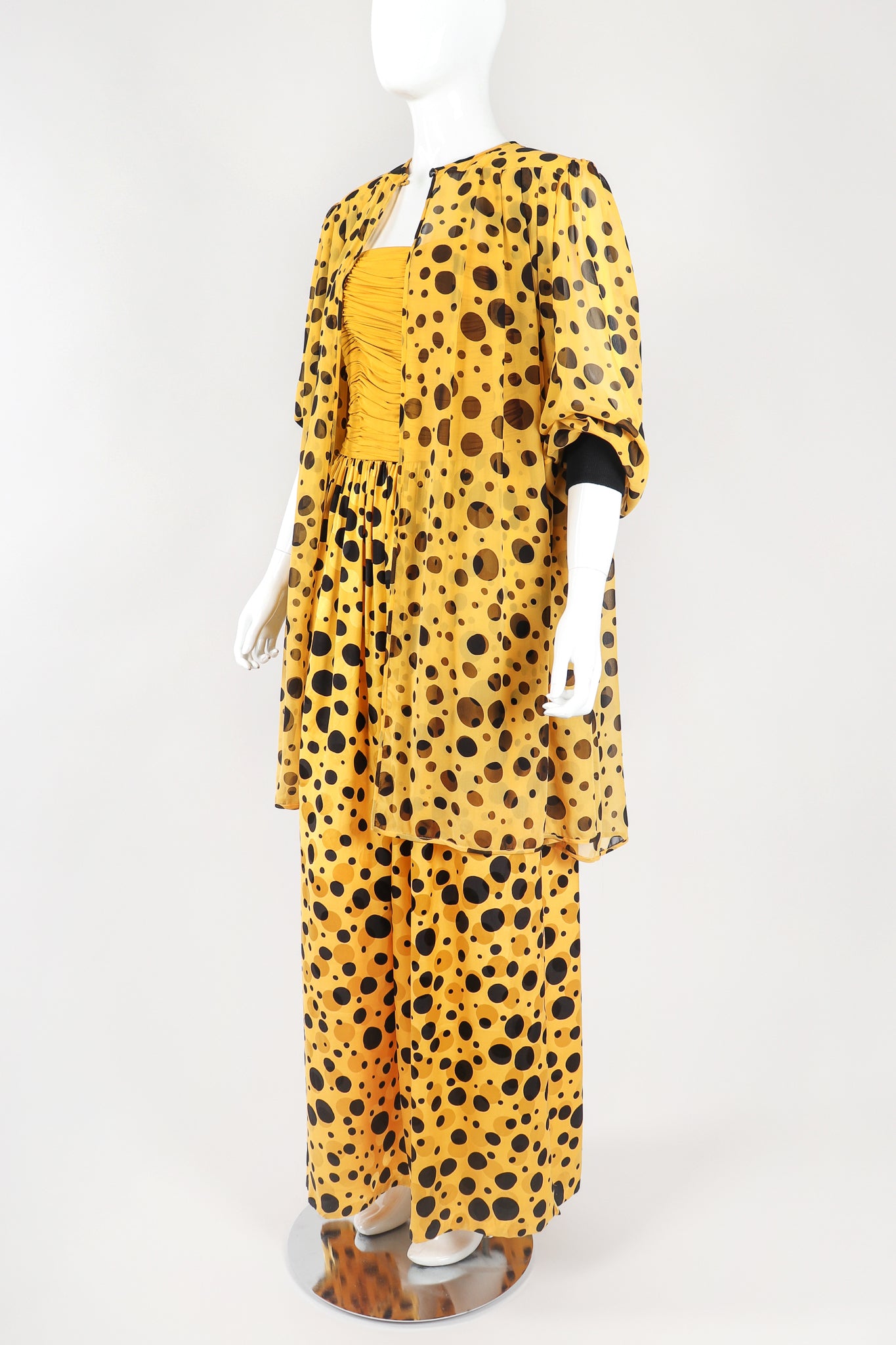 Recess Designer Consignment Vintage Valentino Night Silk Dot Dress & Sheer Jacket Yayoi Kusama Los Angeles Resale