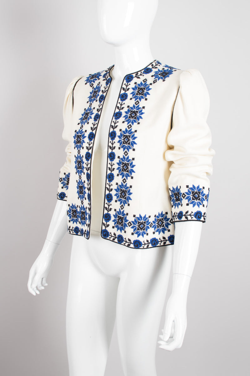 Oscar de la Renta Sun Star Ukrainian Embroidered Folk Jacket