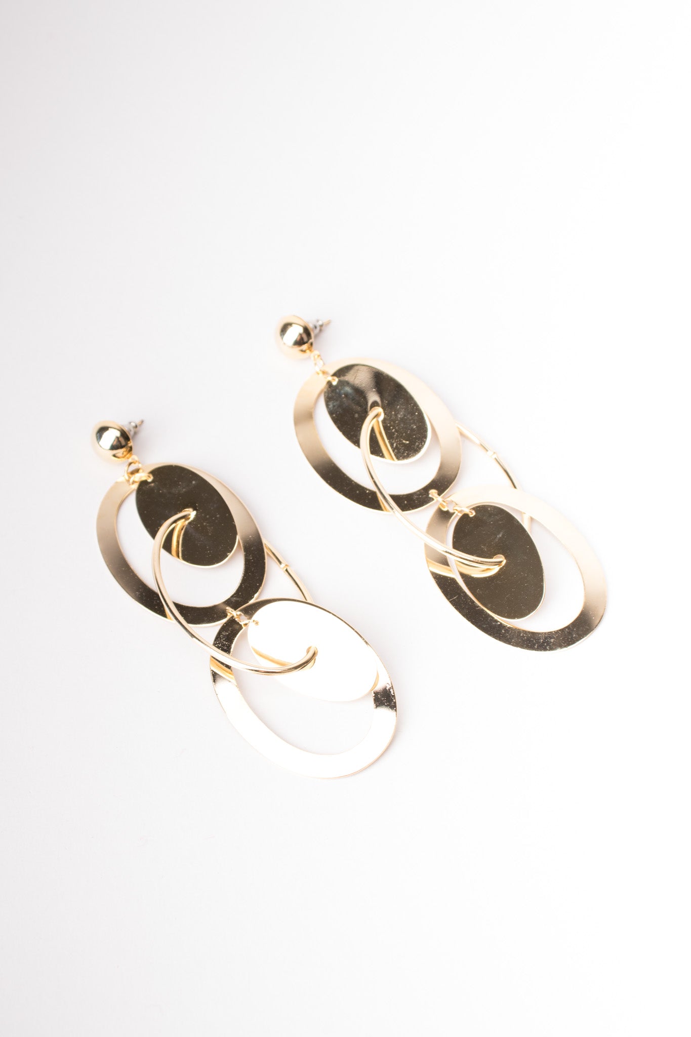 Oval Orbit Drop Earrings