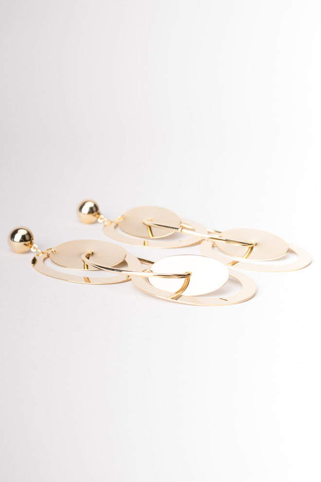 Oval Orbit Drop Earrings