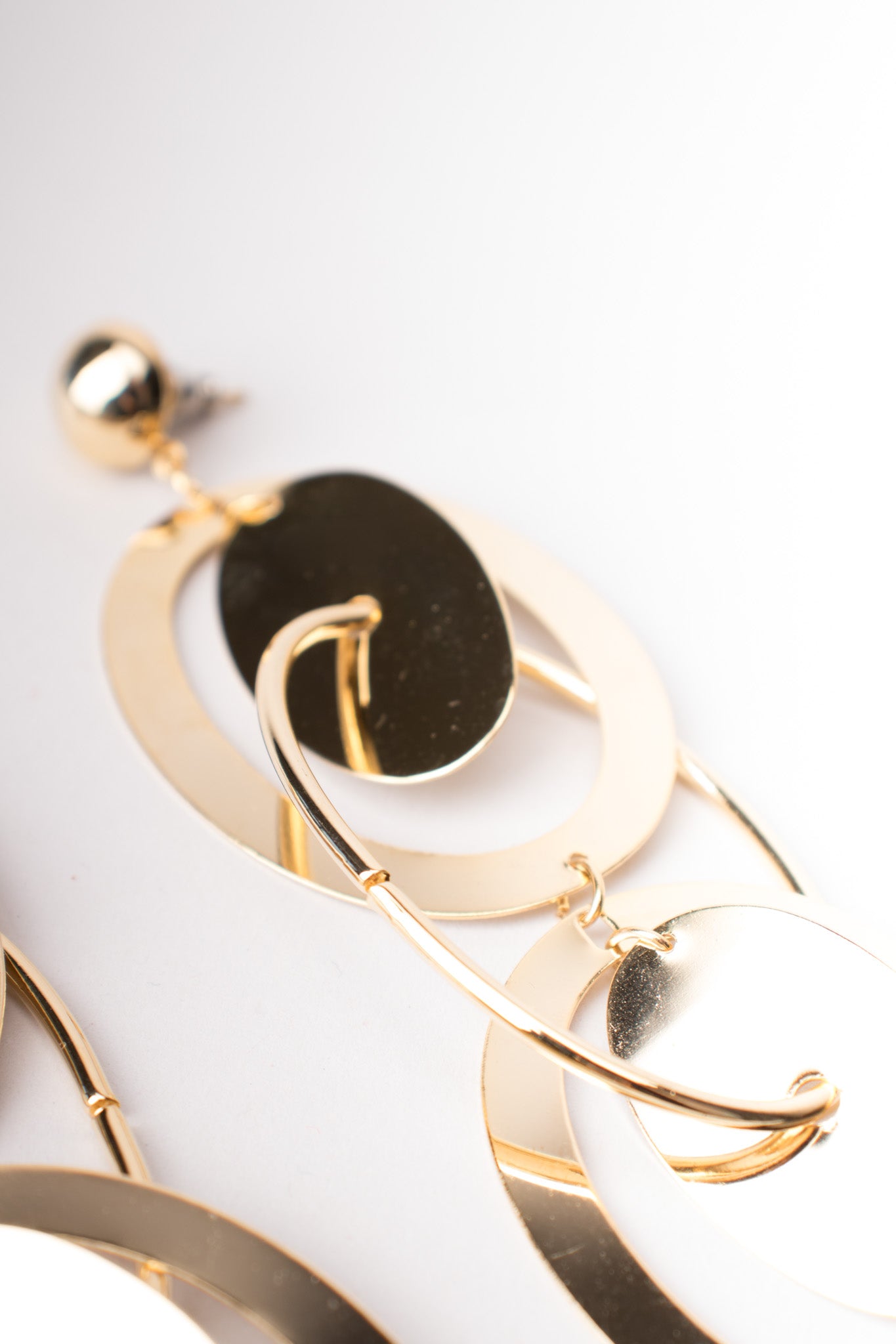 Oval Orbit Drop Earrings