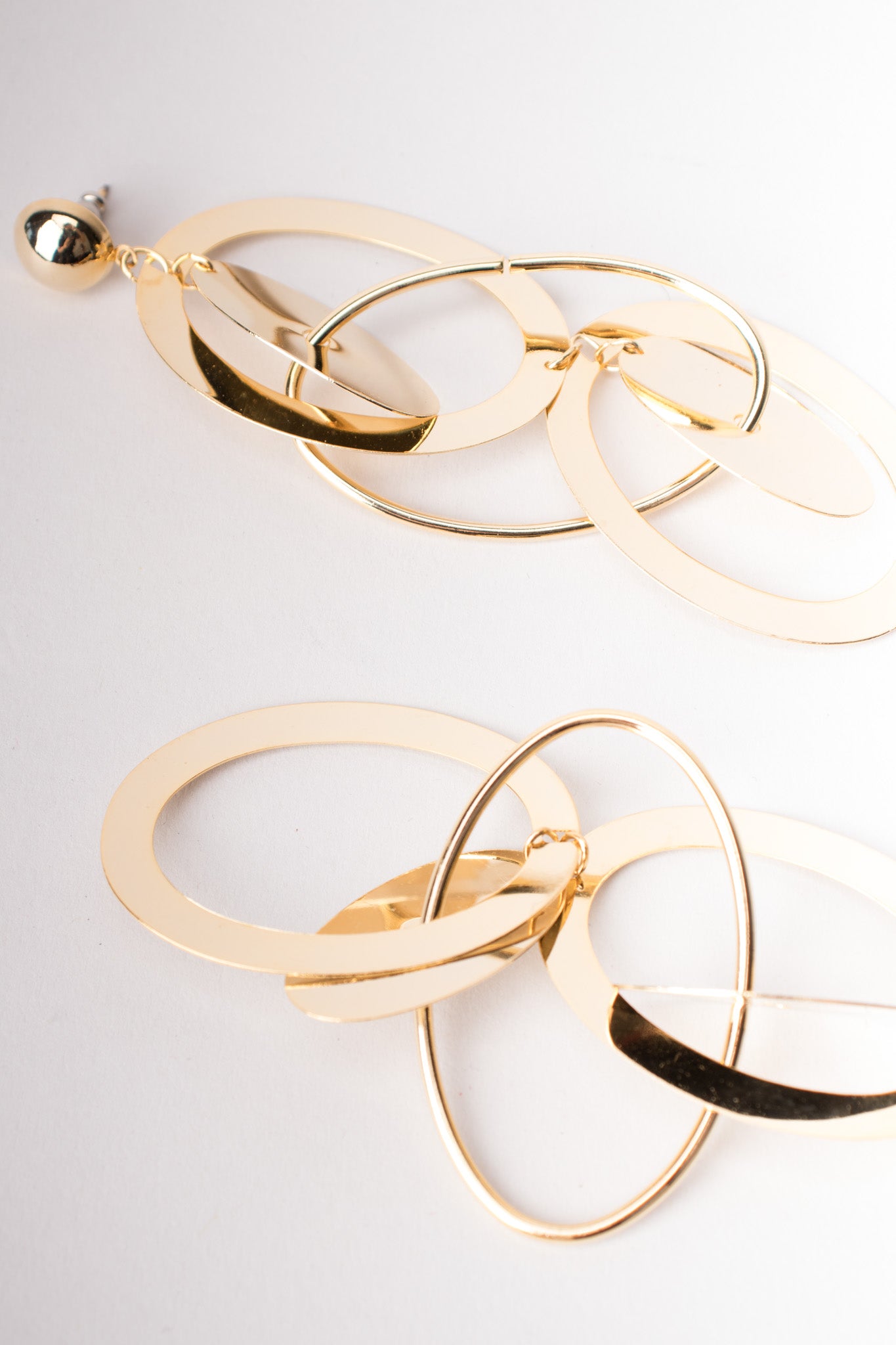 Oval Orbit Drop Earrings