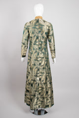 Fashioned by Mildred of Covina Emerald Gold Metallic Brocade Peacock Dress