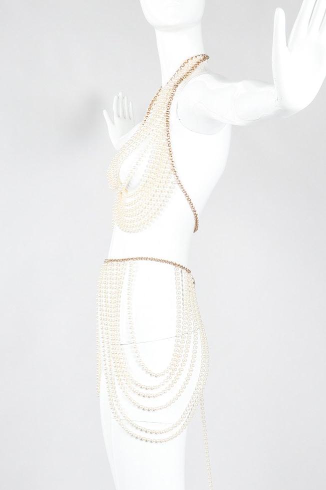 Recess Los Angeles Vintage Richelieu by Bill Smith Pearl Bra & Skirt Bodychain Set