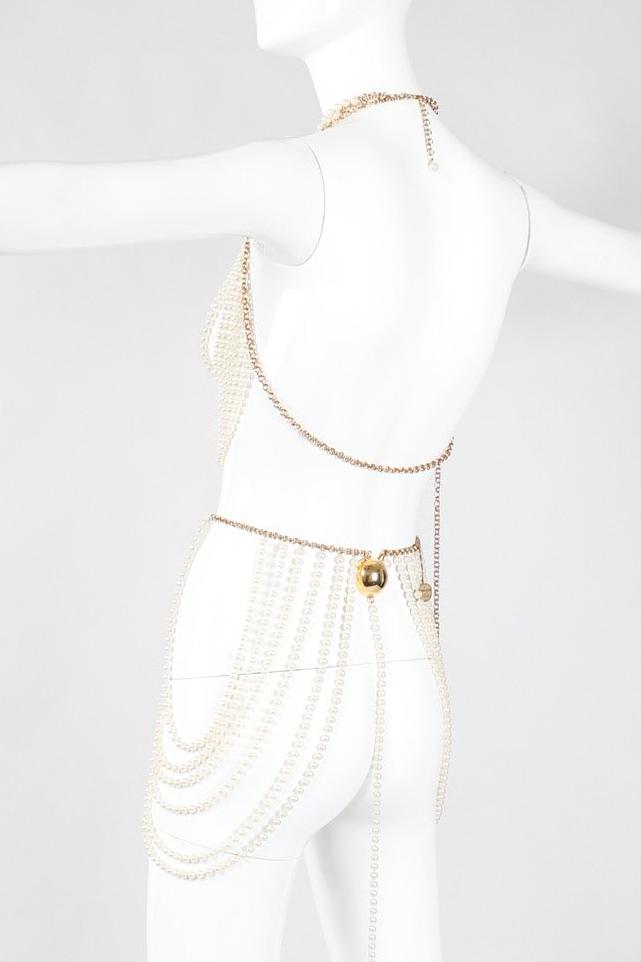 Recess Los Angeles Vintage Richelieu by Bill Smith Pearl Bra & Skirt Bodychain Set