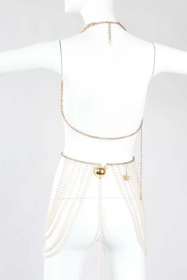 Recess Los Angeles Vintage Richelieu by Bill Smith Pearl Bra & Skirt Bodychain Set