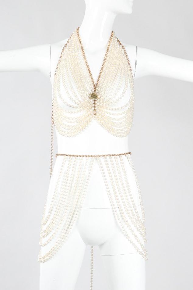 Recess Los Angeles Vintage Richelieu by Bill Smith Pearl Bra & Skirt Bodychain Set