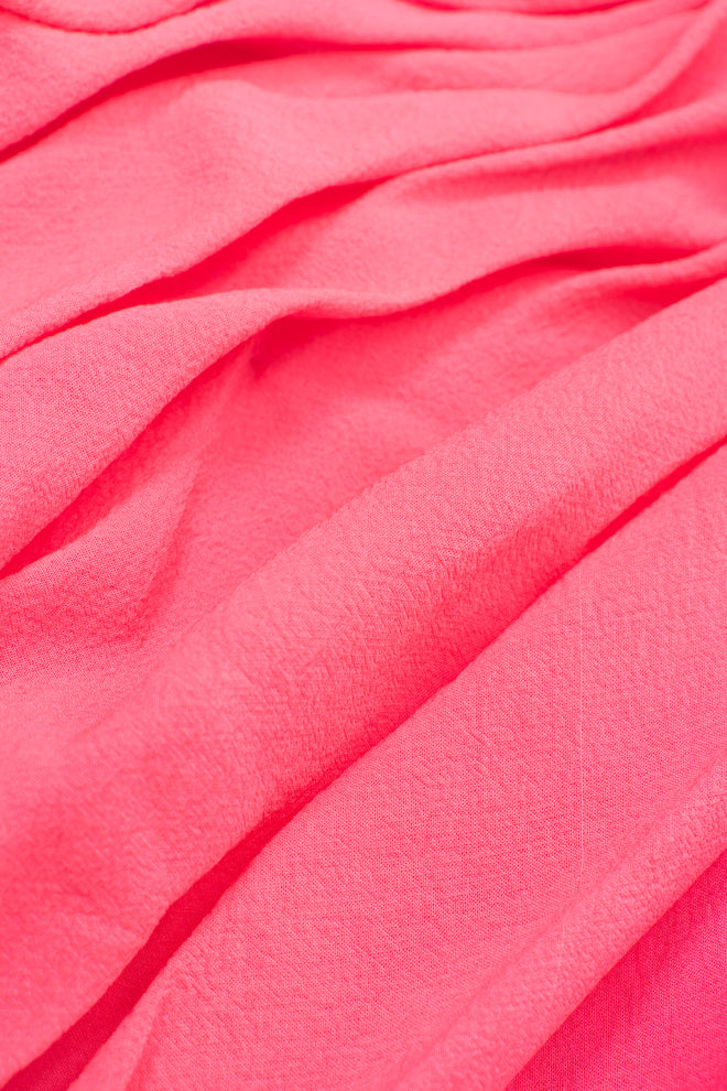 Vintage Silk Chiffon Strawberry Shortcake Ombre Ruched Gown & Shawl