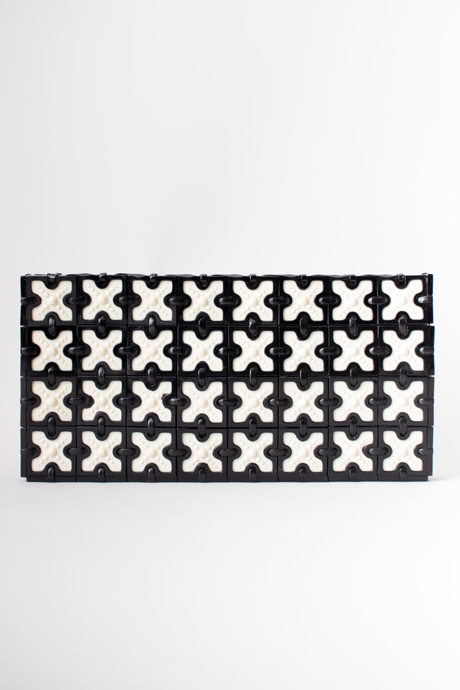 Plastic cross Tile Vintage Clutch Purse 1940s 1950s