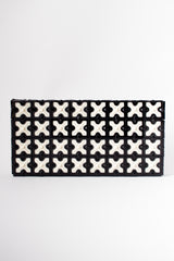 Plastic cross Tile Vintage Clutch Purse 1940s 1950s