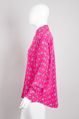 Emilio Pucci Vintage Pink Purple Bright Floral Silk Shirt