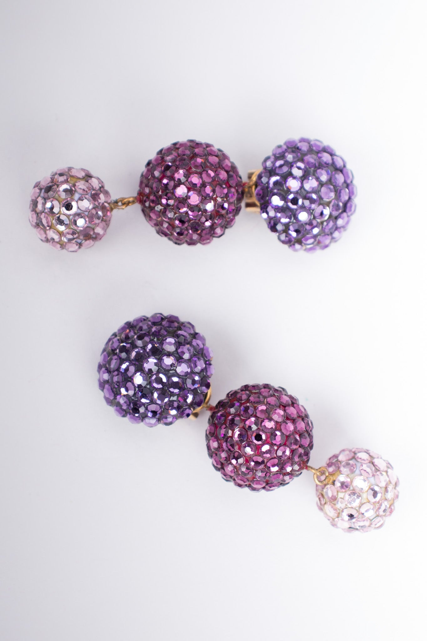 Richard Kerr Rhinestone Crystal Ombré Ball Drop Earrings