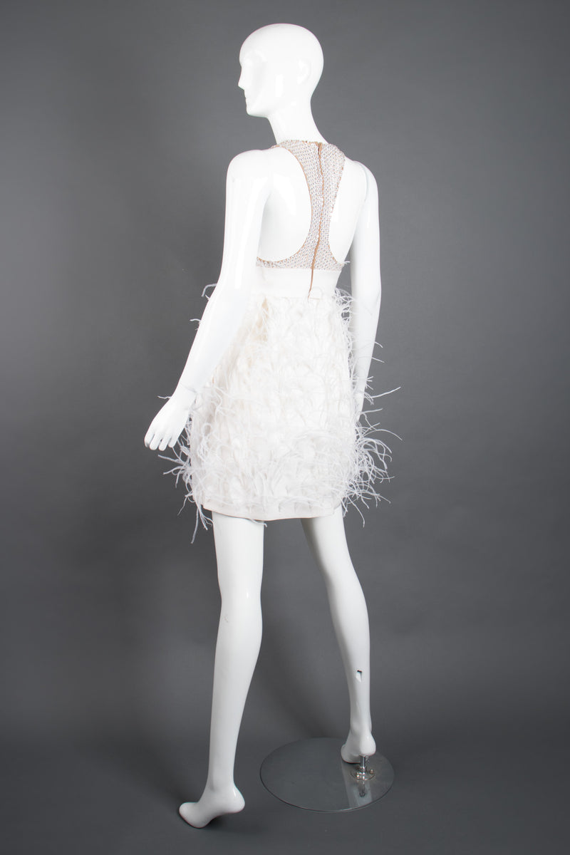 michael kors pink feather dress MICHAEL MICHAEL KORS Feather Trim Stretch Crepe Shift Dress