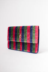 Roberta Di Camerino Velvet Striped Envelope Clutch