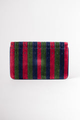 Roberta Di Camerino Velvet Striped Envelope Clutch