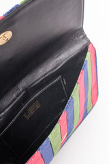 Roberta Di Camerino Velvet Striped Envelope Clutch