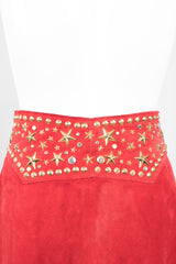 K.Baumann Embellished Studded Suede Fringe Overskirt Belt