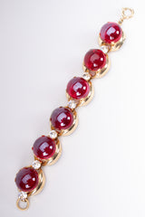 Vintage 60s Maraschino Cherry Polished Glass Stone Bracelet