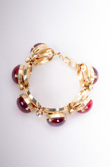 Vintage 60s Maraschino Cherry Polished Glass Stone Bracelet