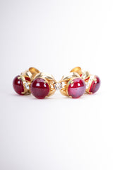 Vintage 60s Maraschino Cherry Polished Glass Stone Bracelet