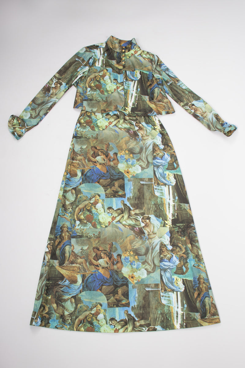 Pop Renaissance Painting Art Vintage Dress & Jacket Set