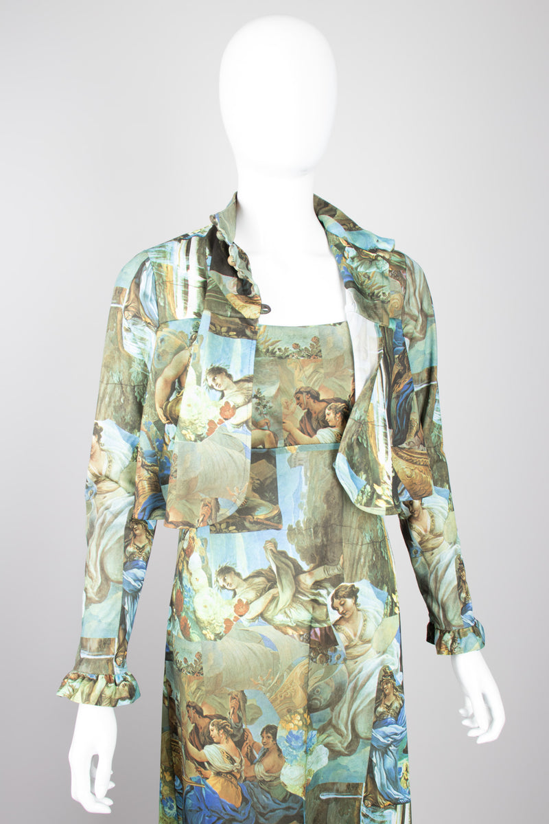 Pop Renaissance Painting Art Vintage Dress & Jacket Set