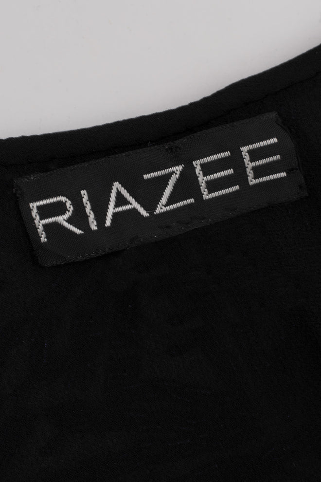 Riazee Sheer Beaded Shift Gown