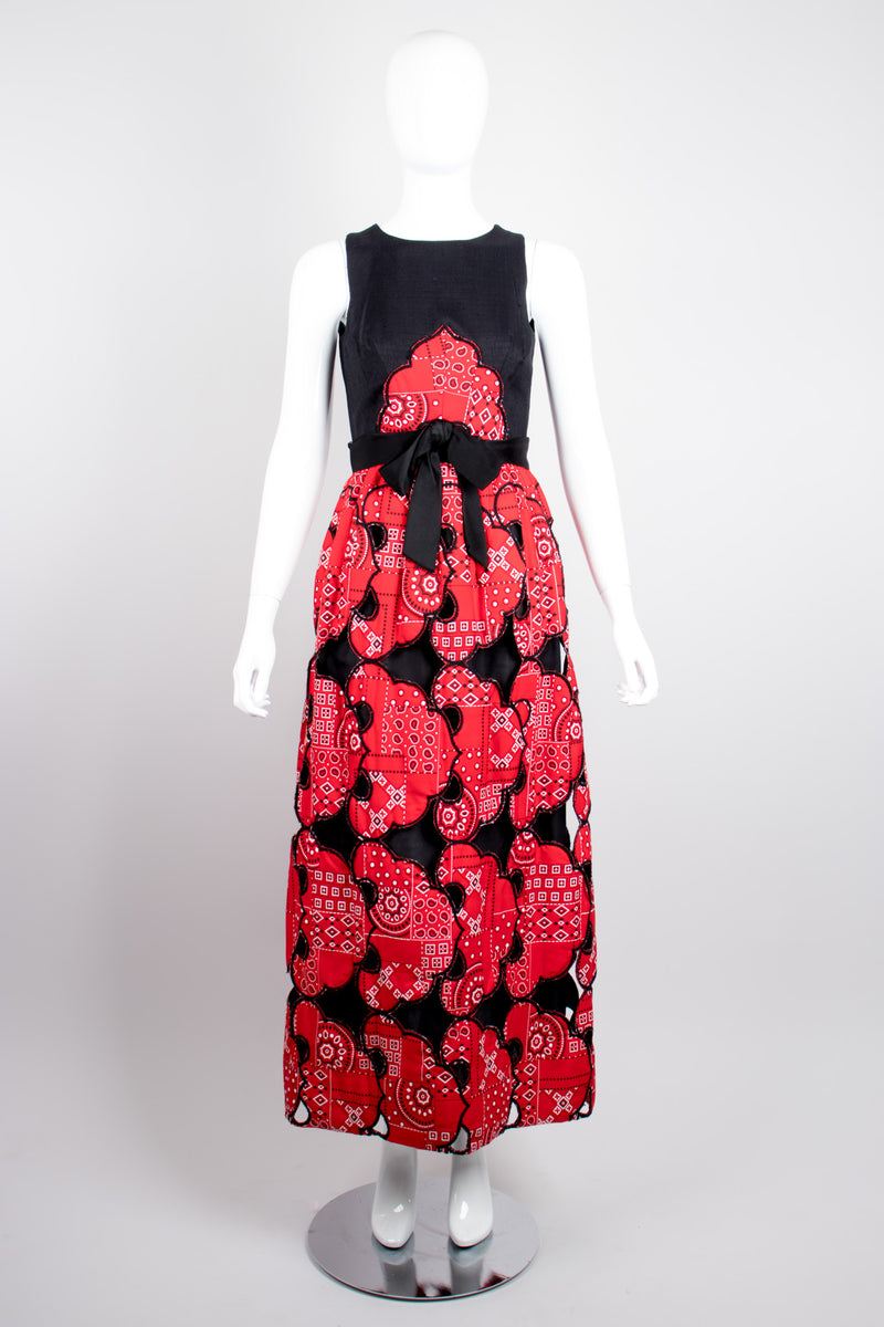 Pat Sandler Vintage Bandana Picnic Patchwork Cutout Dress