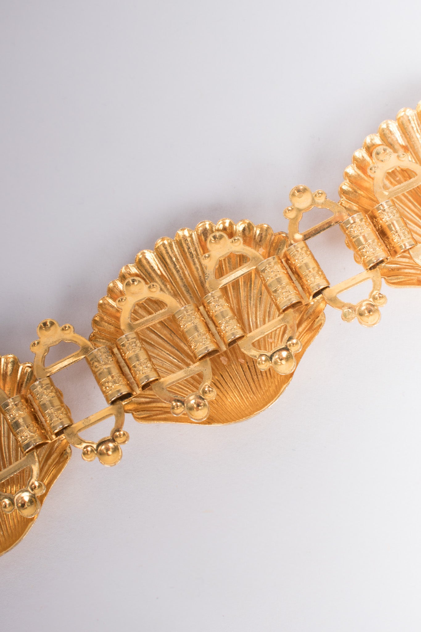 William De Lillo Vintage Golden Seashell Mermaid Belt