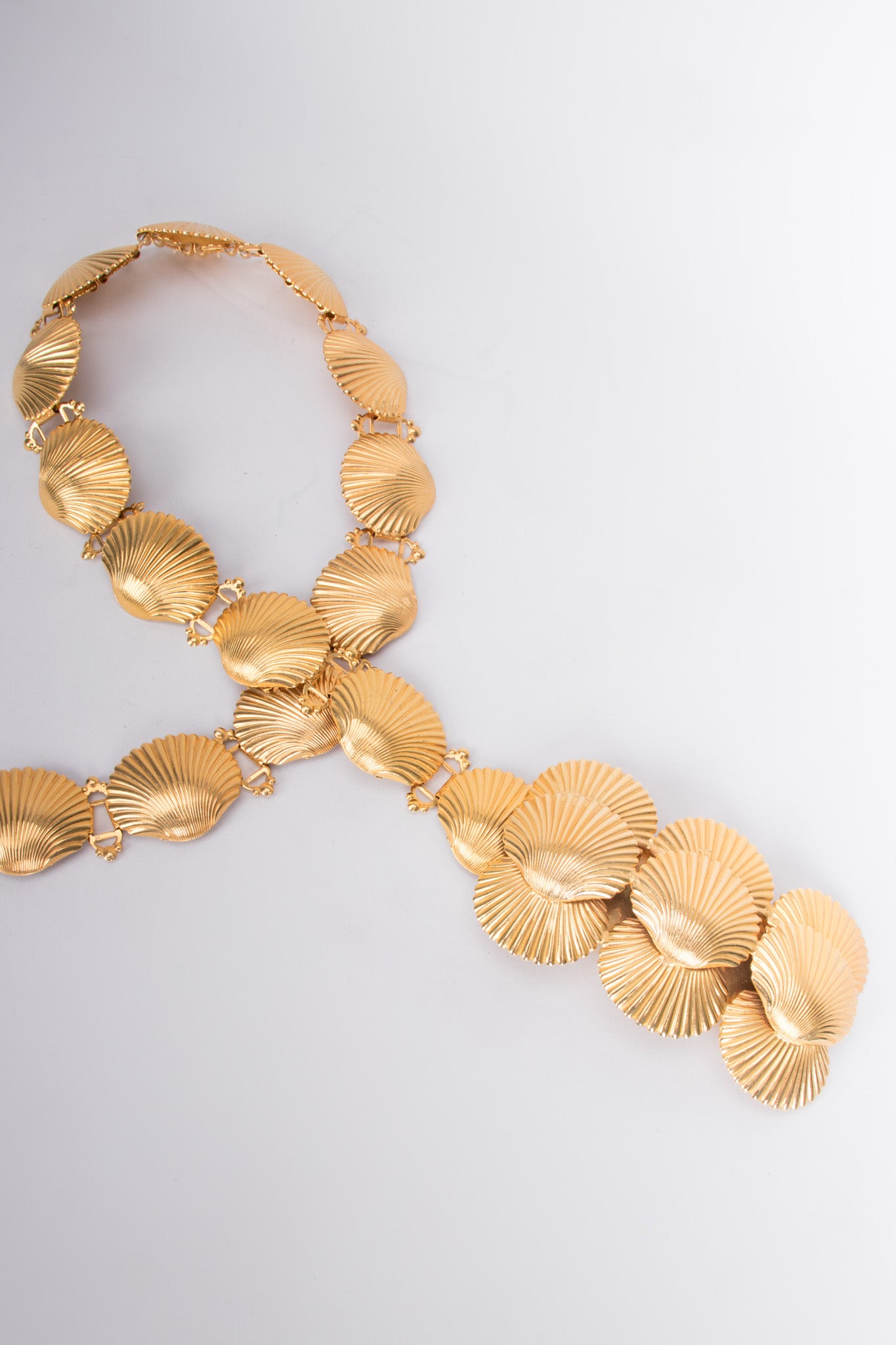 William De Lillo Vintage Golden Seashell Mermaid Belt