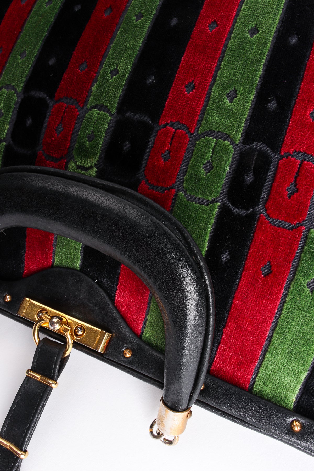 Vintage Roberta di Camerino Velvet Striped Buckle Oversized
