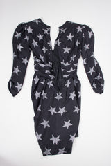 Lanvin Vintage Film Noir Silver Stars Dress