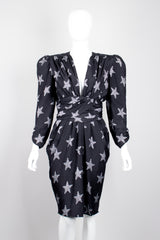 Lanvin Vintage Film Noir Silver Stars Dress