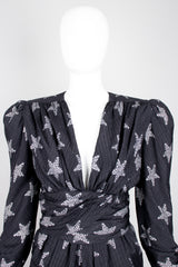 Lanvin Vintage Film Noir Silver Stars Dress