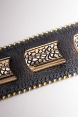 Streets Ahead Vintage 90s Leather Metal Snake Belt