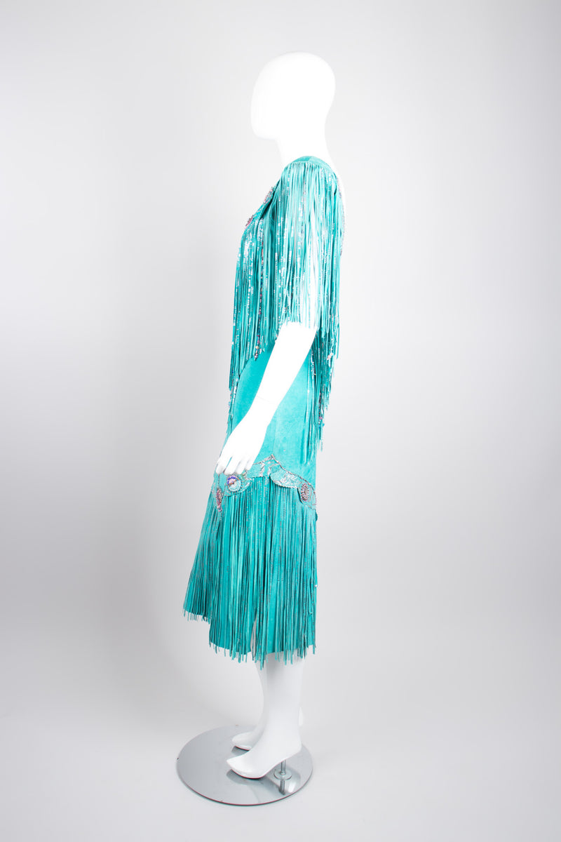 Vintage Suede Festival Fringe Dress Recess Vintage Suede Festival Fringe Dress Recess